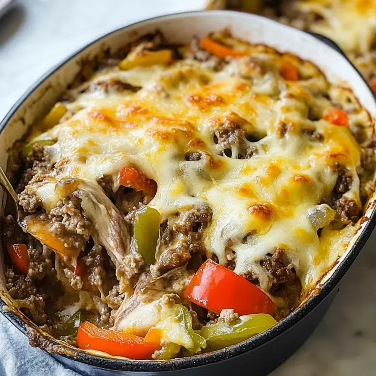 Low Carb Philly Cheesesteak Casserole