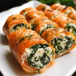 Spinach & Feta Stuffed Salmon Pinwheels