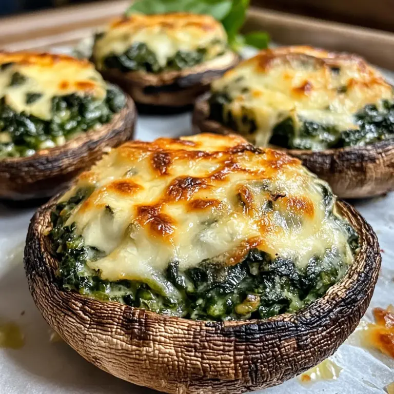 Spinach and Cheese Stuffed Portobello Mushroom