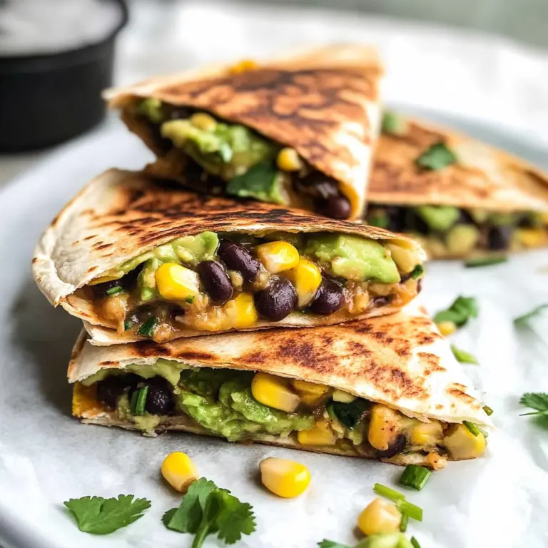 Vegan Quesadillas with Black Beans and Avocado