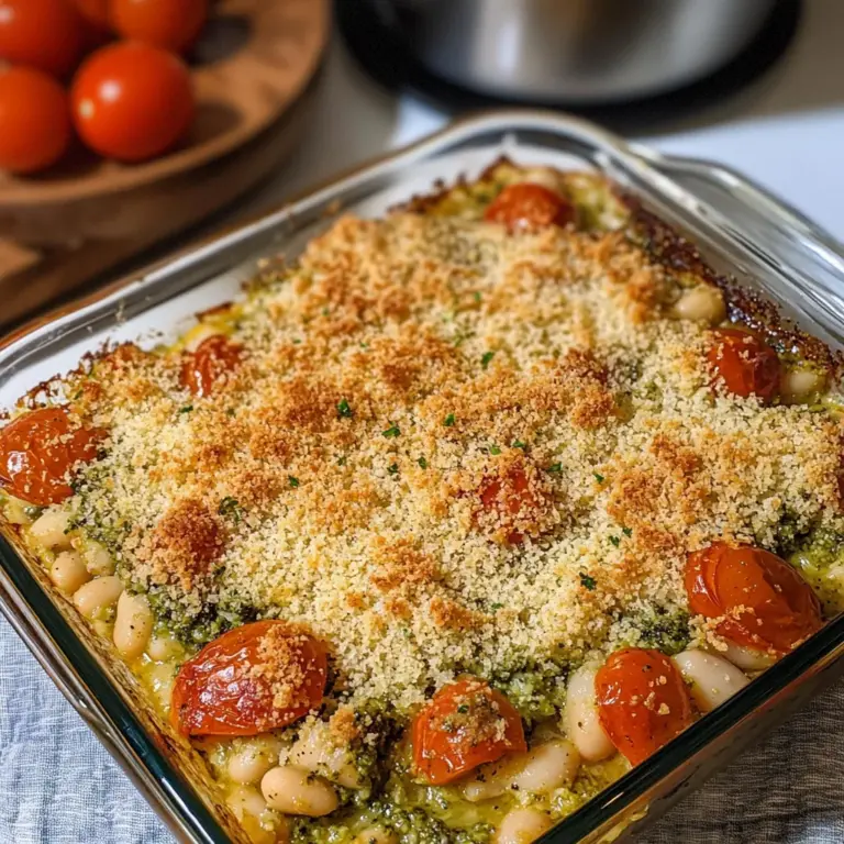 White Bean and Pesto Bake
