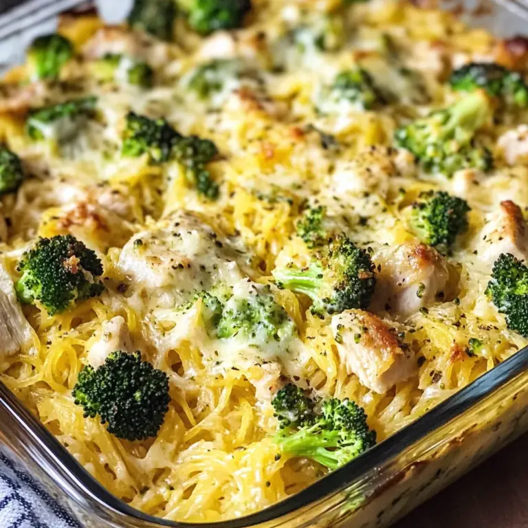 Chicken Alfredo Spaghetti Squash Casserole: Whole30, Paleo, Low Carb, GF