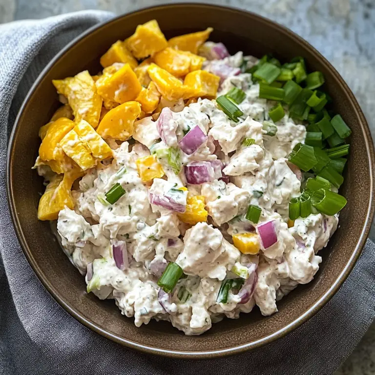 Cottage Cheese Chicken Salad with Banana Peppers