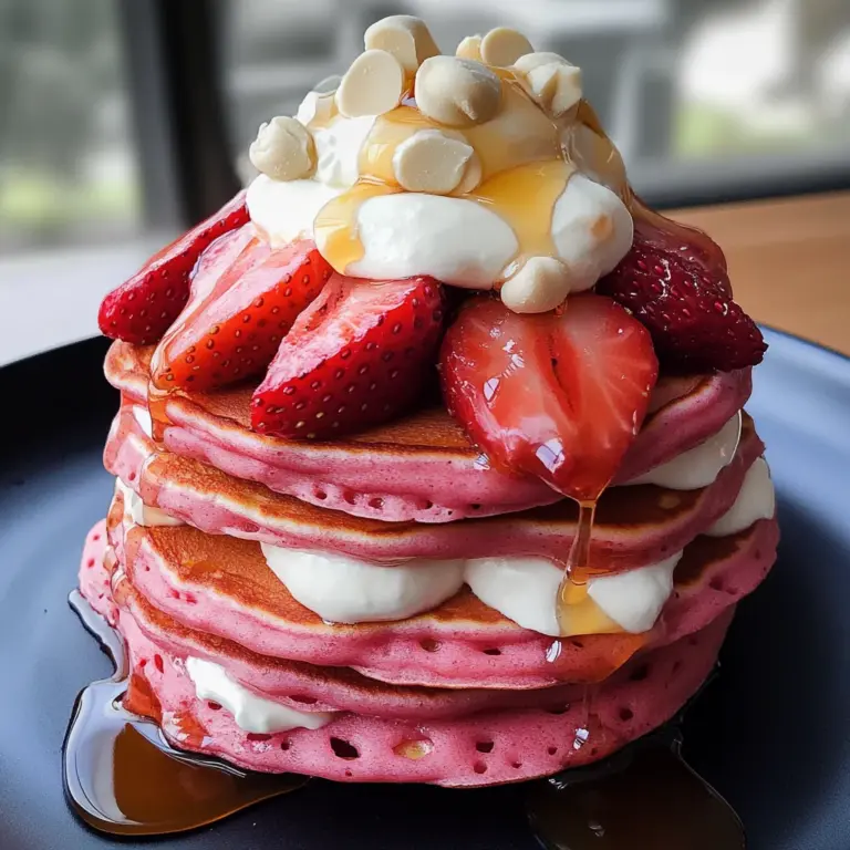 Strawberries and Cream Protein Pancakes
