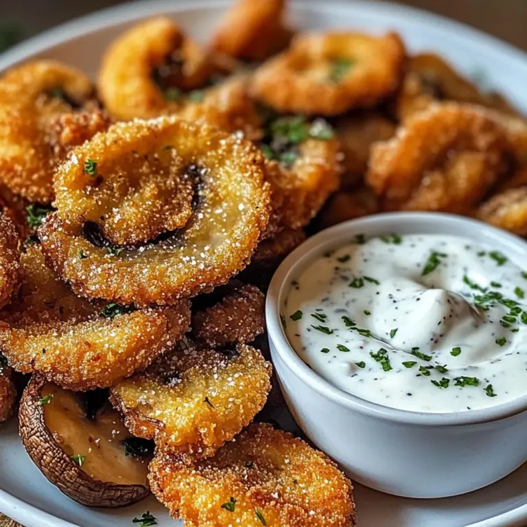 Fried Sliced Mushrooms with Ranch