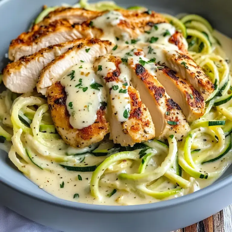 Zucchini Noodle Chicken Alfredo