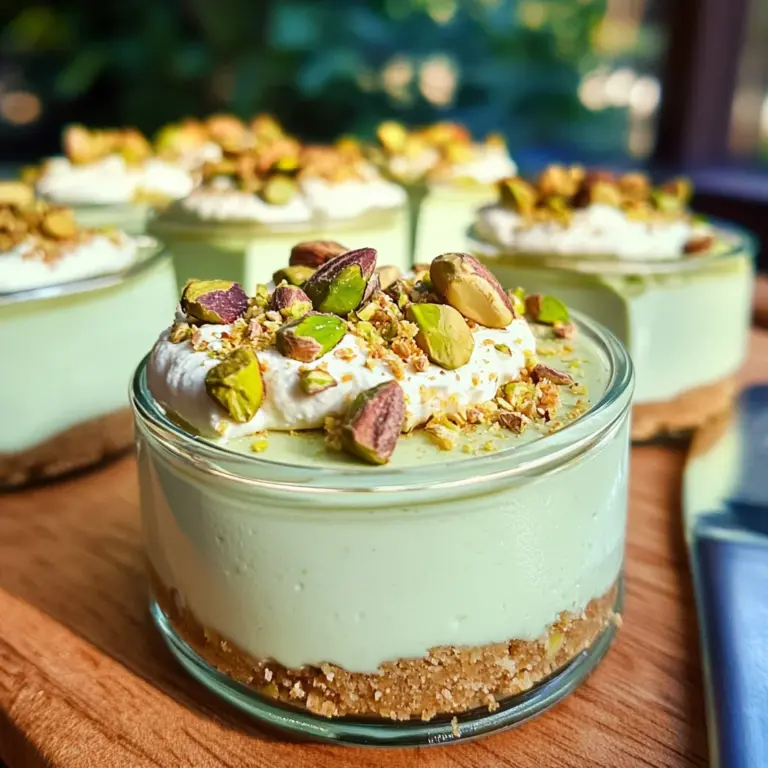 Keto Pistachio No-Bake Cheesecake