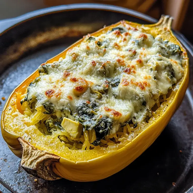 Spinach and Artichoke Stuffed Spaghetti Squash