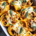 Cheesy Pumpkin and Spicy Sausage Stuffed Shells