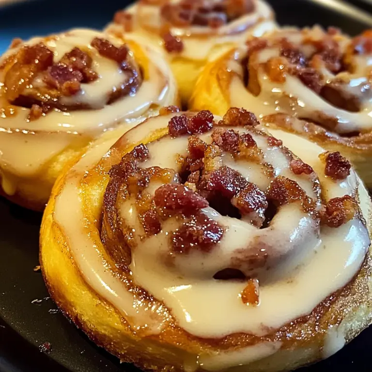 Indulge in Maple Turkey Bacon Cinnamon Rolls for a Sweet Treat!