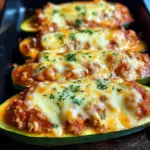 Keto Chicken Parmesan Zucchini Boats