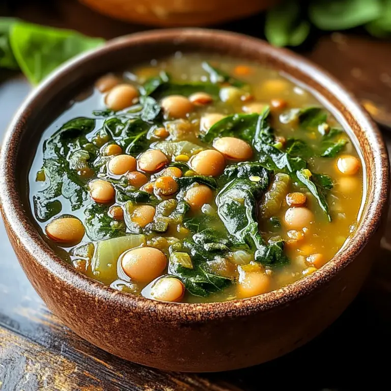 Spinach, Lentil, and Butter Bean Soup